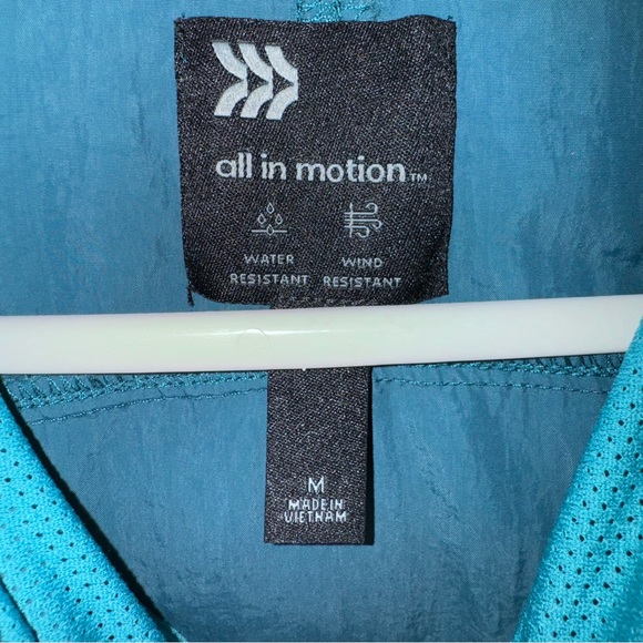 All in Motion Windbreaker Zip Up Jacket in Blue/Teal - Picture 2 of 5
